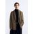 Zara Двубортный мужской пиджак в стиле relaxed fit, изготовленный из фактурной ткани с имитацией фетра, Цвет: Коричневый, Размер: XL (US XL)
