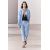 Zara Прямые брюки коллекции zw из спиннового хлопкового смесового материала, Цвет: Синий, Размер: XS