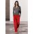 Zara   zw collection прямые брюки из тяжелого атласа , Цвет: Красный, Размер: XS