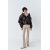 Zara Штаны с высокой талией из мягкой ткани с рельефными фактурами, Цвет: Бежевый, Размер: L, изображение 3