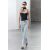 Zara Джинсы с высокой талией из коллекции zw collection с широкими брючинами и стразами , Цвет: Синий, Размер: 34, изображение 4