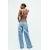 Zara Широкие джинсы с высокой талией и поясом из ткани z1975 , Цвет: Синий, Размер: 32, изображение 5