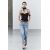 Zara   zw collection slim relaxed fit mid-rise jeans , Цвет: Синий, Размер: 34