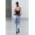 Zara   zw collection slim relaxed fit mid-rise jeans , Цвет: Синий, Размер: 34, изображение 4