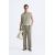 Zara Брюки из хлопково-леняной смеси с поясом на молнии и застежкой-крючком, Цвет: Зеленый, Размер: EU 42 (US 32)