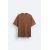 Zara Футболка из льна и хлопка с рукавами и круглым вырезом, Цвет: Красный, Размер: S (US S), изображение 6