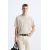 Zara Льняная - хлопковая футболка , Цвет: Бежевый, Размер: XL (US XL), изображение 2