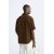 Zara Рубашка с эффектом складок , Цвет: Коричневый, Размер: S (US S), изображение 3