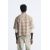 Zara Рубашка в клетку с укороченной длиной , Цвет: Бежевый, Размер: S (US S), изображение 3