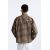 Zara Рубашка из хлопка и шелка с принтом в клетку, Цвет: Коричневый, Размер: S (US S), изображение 3