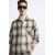 Zara Рубашка в клетку с контрастным воротником , Цвет: Бежевый, Размер: M (US M), изображение 5