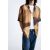 Zara Рубашка с принтом акварель , Цвет: Коричневый, Размер: S (US S), изображение 5