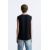 Zara Майка из неровной текстурированной хлопковой ткани, Цвет: Черный, Размер: M (US M), изображение 3