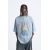 Zara Выцветшая футболка с контрастным принтом , Цвет: Синий, Размер: S (US S), изображение 2