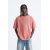 Zara Текстурированная трикотажная футболка , Цвет: Розовый, Размер: M (US M), изображение 2