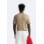 Zara Вязаная футболка из вискозного смесового материала, Цвет: Коричневый, Размер: S (US S), изображение 3