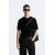 Zara Трикотажная футболка из вискозно-хлопковой смеси, Цвет: Черный, Размер: S (US S), изображение 2