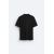 Zara Трикотажная футболка из вискозно-хлопковой смеси, Цвет: Черный, Размер: S (US S), изображение 8