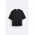 Zara Широкая футболка свободного кроя с круглым вырезом и короткими рукавами, Цвет: Черный, Размер: M (US M)