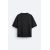Zara Широкая футболка свободного кроя с круглым вырезом и короткими рукавами, Цвет: Черный, Размер: M (US M), изображение 2