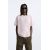 Zara Футболка с коротким рукавом из тяжелого хлопкового материала с сохраненным разделителем , Цвет: Розовый, Размер: S (US S), изображение 2