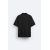 Zara Polo-рубашка с тканевой отделкой и текстурным узором , Цвет: Черный, Размер: M (US M), изображение 2