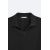 Zara Polo-рубашка с тканевой отделкой и текстурным узором , Цвет: Черный, Размер: M (US M), изображение 3