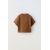 Zara Простая короткая футболка , Цвет: Коричневый, Размер: 6-7 лет (120 см), изображение 2