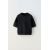 Zara Толстовка с короткими рукавами и круглым вырезом, с отделкой по краям рукавов, Цвет: Черный, Размер: 6-7 лет (120 см)