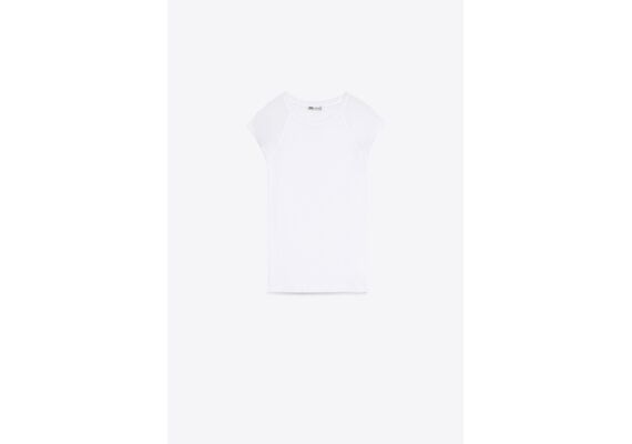 Zara Футболка из 100% хлопка, Цвет: Белый, Размер: XS, изображение 5