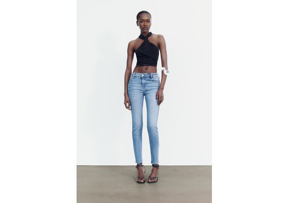 Zara   z1975 skinny mid-rise basic jeans , Цвет: Синий, Размер: 44