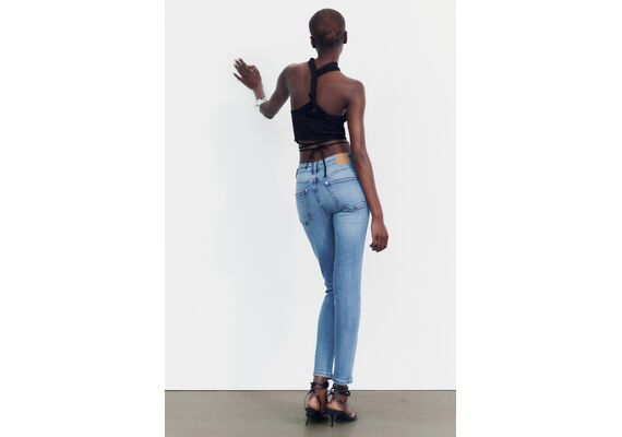 Zara   z1975 skinny mid-rise basic jeans , Цвет: Синий, Размер: 36, изображение 6