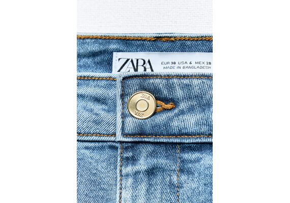 Zara   z1975 skinny mid-rise basic jeans , Цвет: Синий, Размер: 44, изображение 9