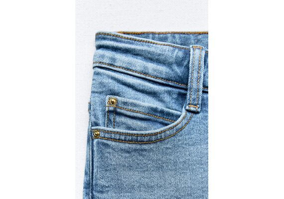 Zara   z1975 skinny mid-rise basic jeans , Цвет: Синий, Размер: 32, изображение 10