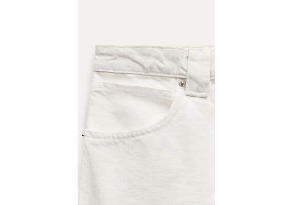 Zara Джинсы zw barrel cropped mid-rise , Цвет: Бежевый, Размер: 40, изображение 9