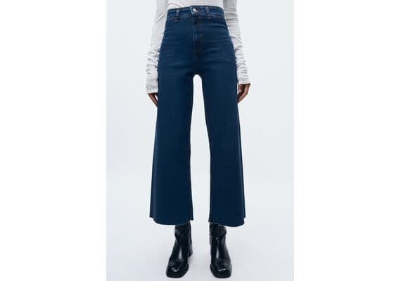 Zara Женские джинсы zw collection marine straight-leg high-waist , Цвет: Синий, Размер: 32, изображение 2