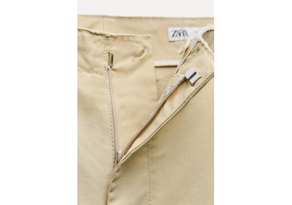 Zara Брюки коллекции zw collection cargo trousers , Цвет: Коричневый, Размер: XS, изображение 7