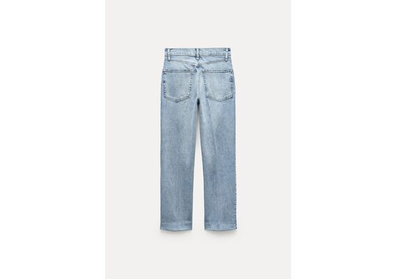 Zara Коллекция джинсов zw collection bootcut high-waist cropped , Цвет: Синий, Размер: 32, изображение 9