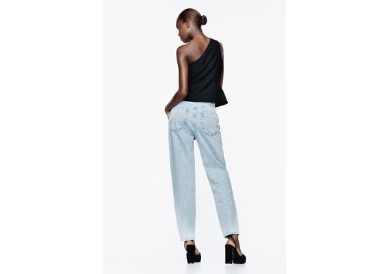 Zara   z1975 mom-fit high-waist jeans , Цвет: Синий, Размер: 46, изображение 5