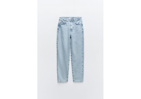 Zara   z1975 mom-fit high-waist jeans , Цвет: Синий, Размер: 38, изображение 6