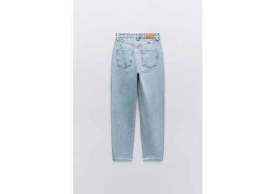 Zara   z1975 mom-fit high-waist jeans , Цвет: Синий, Размер: 34, изображение 7