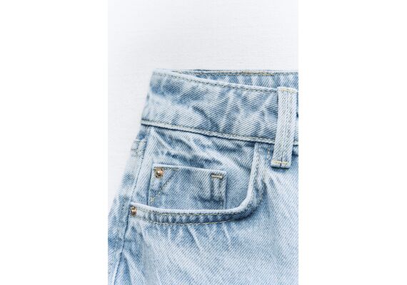 Zara   z1975 mom-fit high-waist jeans , Цвет: Синий, Размер: 34, изображение 8