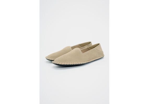 Zara  split suede flat shoes , Цвет: Бежевый, Размер: 38, изображение 4