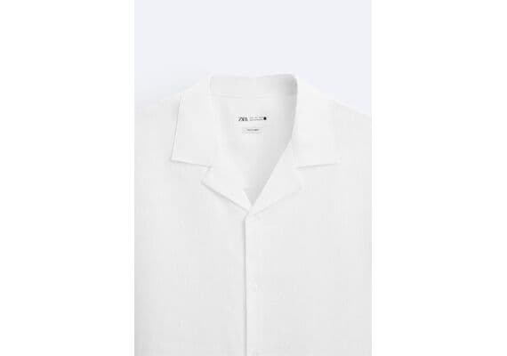 Zara Рубашка из 100% льна , Цвет: Белый, Размер: XL (US XL), изображение 9