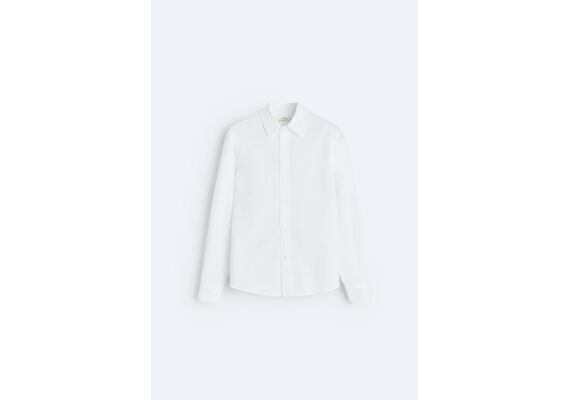 Zara Рубашка slim fit poplin , Цвет: Белый, Размер: S (US S), изображение 7