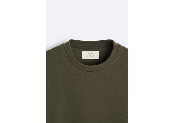 Zara Сохраняйте  extra heavy weight t-shirt , Цвет: Хаки, Размер: S (US S), изображение 8