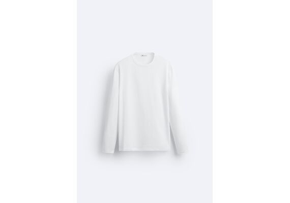 Zara Футболка slim fit long sleeve , Цвет: Белый, Размер: XXS (US XXS), изображение 7