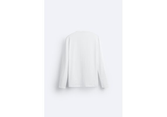 Zara Футболка slim fit long sleeve , Цвет: Белый, Размер: XXL (US XXL), изображение 8