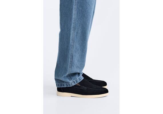 Zara Sport loafers из деликатесной замши , Цвет: Черный, Размер: 44, изображение 4