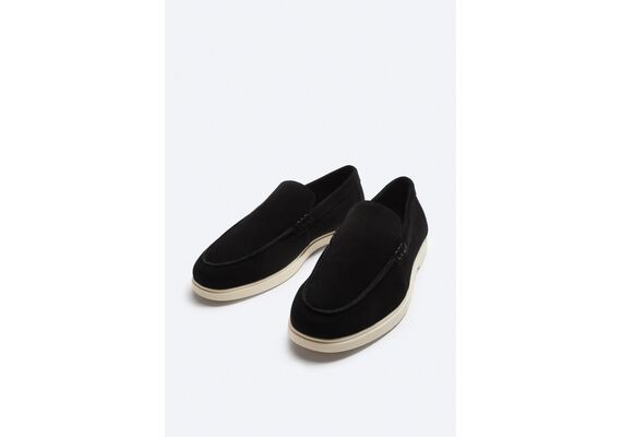 Zara Sport loafers из деликатесной замши , Цвет: Черный, Размер: 44, изображение 6